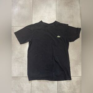 Lacoste Black T-Shirt with Logo. Size 7.